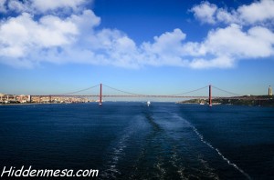 Sailing Through the 25th of April Bridge