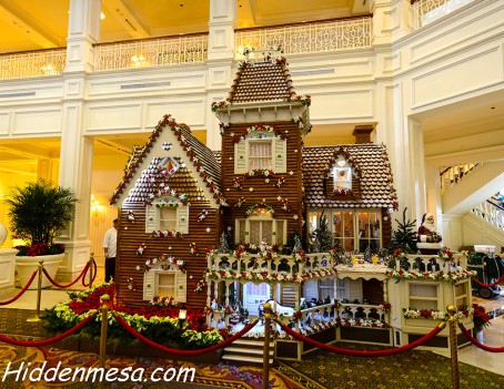 Since 1999, the chefs at the Grand Floridian Hotel at Walt Disney World Resort have built a massive gingerbread house in the main lobby of the hotel. Image by Donald Fink