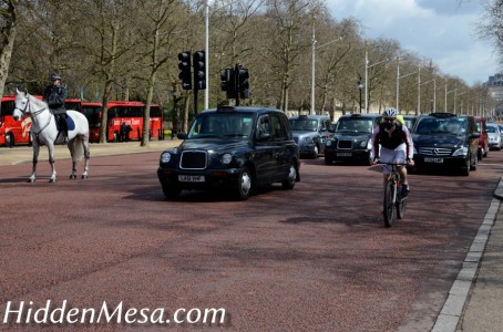 Viewing autos driving on the left doesn't seem too out of the ordinary when everything is in motion.
