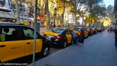 Taxis on La Rambla