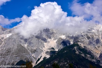 Mountain Peak Covered by Clouds