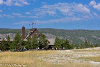 old Faithful inn from Geyser Hill
